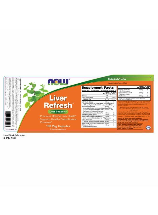 now Supplements, Liver Refresh™ with Milk Thistle Extract and unique Herb-Enzyme blend, 180 Veg Capsules - Image 2