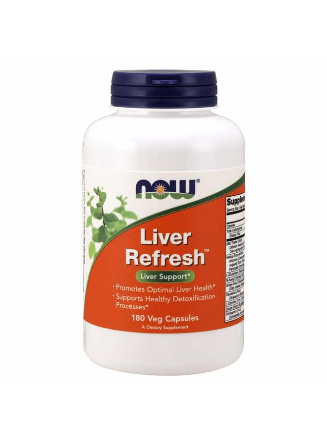now Supplements, Liver Refresh™ with Milk Thistle Extract and unique Herb-Enzyme blend, 180 Veg Capsules - Image 1
