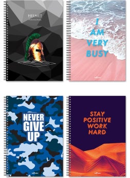 Le Color 4-Pack School Notebook A4 Spiral 2 Square 2 Lined 4 x 200 Pages  - Image 1