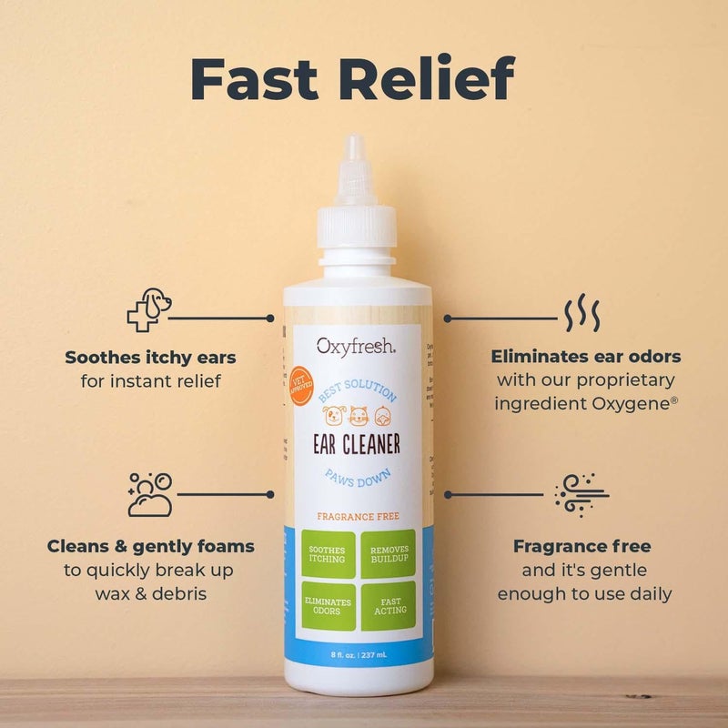 Oxyfresh Advanced Pet Ear Cleaner - Best Dog Ear Cleaner Solution - Helps with Yeast, Wax, Dirt & Itchy Ear Canal - Cleaning, Soothing, & Sting-Free Dog Ear Wash & Cat Ear Cleaner 8oz - Image 2