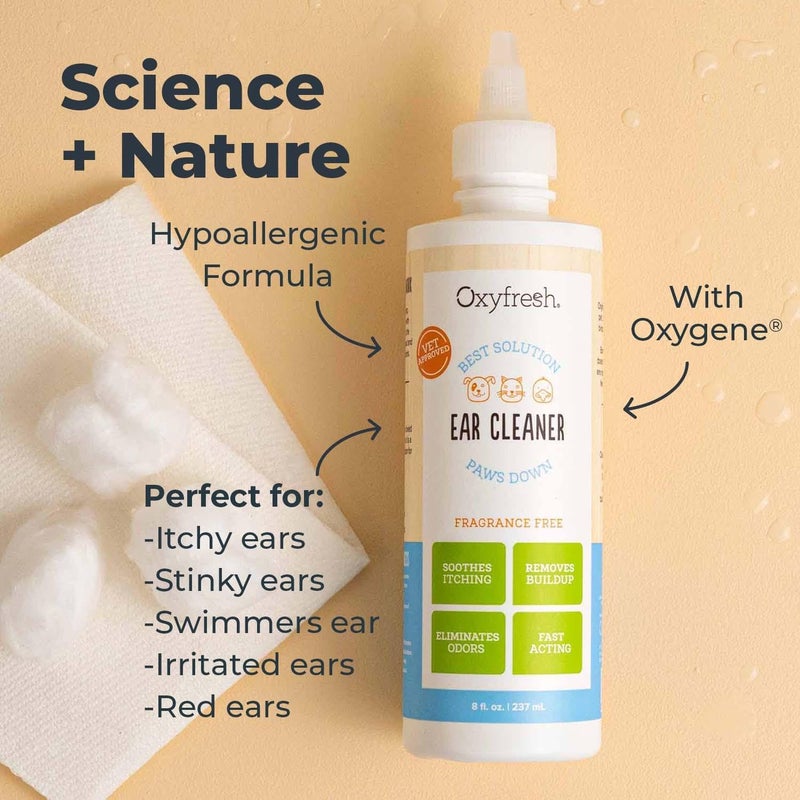 Oxyfresh Advanced Pet Ear Cleaner - Best Dog Ear Cleaner Solution - Helps with Yeast, Wax, Dirt & Itchy Ear Canal - Cleaning, Soothing, & Sting-Free Dog Ear Wash & Cat Ear Cleaner 8oz - Image 4