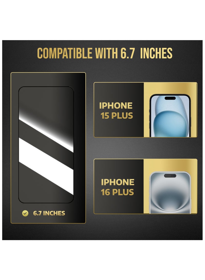 TECHATRON Tempered Glass for iPhone 15 Plus/16 Plus Screen Protector | Easy Install | 9H+ Hardness | Edge-to-Edge Coverage | Thin & Ultra-Clear | Easy Applicator | Pack of 2  - Image 4