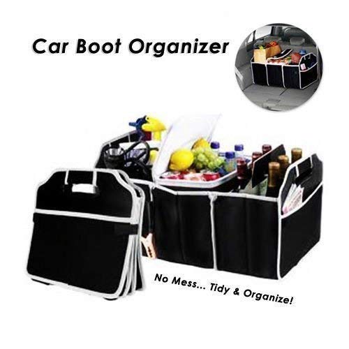 Shreerang granthraj polyester car van trunk cargo picnic trip organizer water bottle holder storage folding box Multi color - Image 4