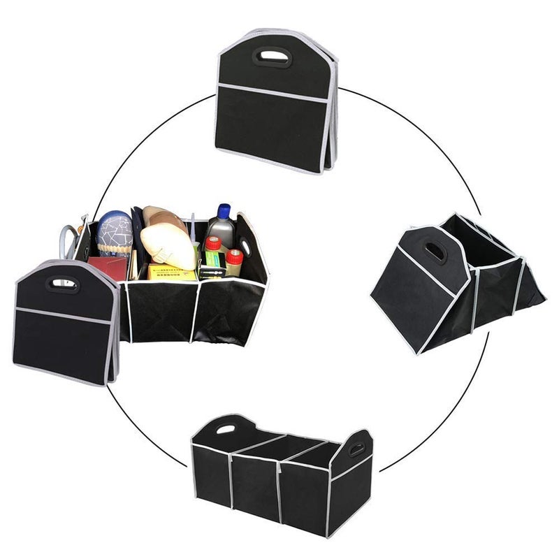 Shreerang granthraj polyester car van trunk cargo picnic trip organizer water bottle holder storage folding box Multi color - Image 3