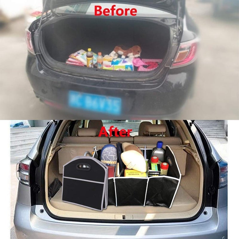 Shreerang granthraj polyester car van trunk cargo picnic trip organizer water bottle holder storage folding box Multi color - Image 5