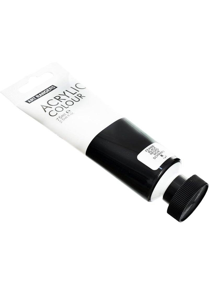 ART RANGERS Acrylic Color – Black 75ml | High-Quality Acrylic Paint for Art & Craft - Image 2