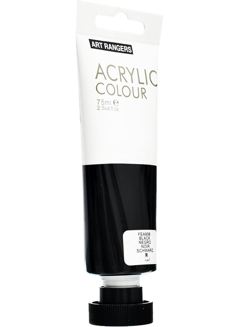 ART RANGERS Acrylic Color – Black 75ml | High-Quality Acrylic Paint for Art & Craft - Image 3