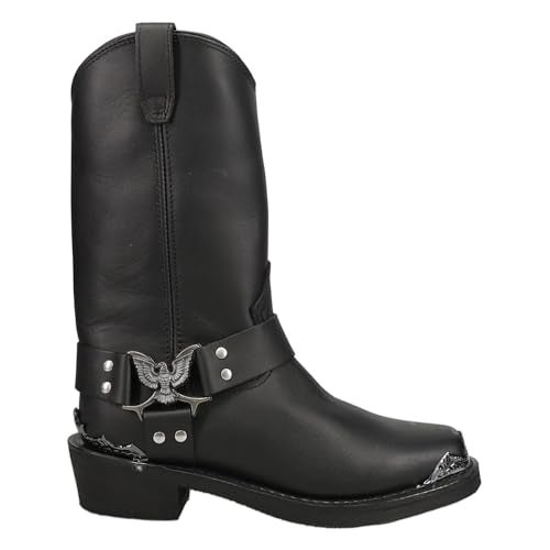 Dingo Mens Chopper Square Toe Boots Mid Calf - Black - Size 9 D - Image 3
