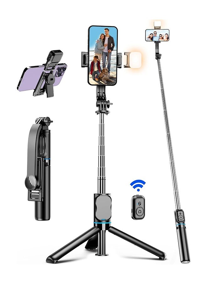 Generic - 42 Inches Selfie Sticks Tripod,Separate design smartphone tripod Stand with Wireless Remote Control and Double fill light Portable Retractable Cell Phone Tripod for iPhone/Samsung/GoPro/Android Phone - Image 1