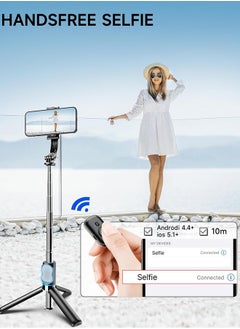 Generic 42 Inches Selfie Sticks Tripod,Separate design smartphone tripod Stand with Wireless Remote Control and Double fill light Portable Retractable Cell Phone Tripod for iPhone/Samsung/GoPro/Android Phone  - Image 4