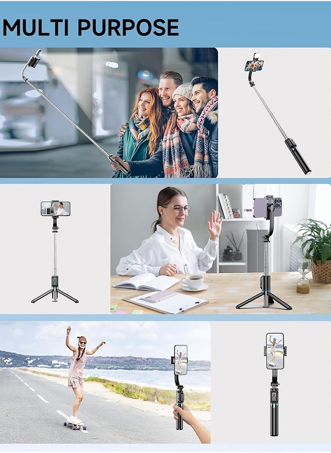 Generic - 42 Inches Selfie Sticks Tripod,Separate design smartphone tripod Stand with Wireless Remote Control and Double fill light Portable Retractable Cell Phone Tripod for iPhone/Samsung/GoPro/Android Phone - Image 1