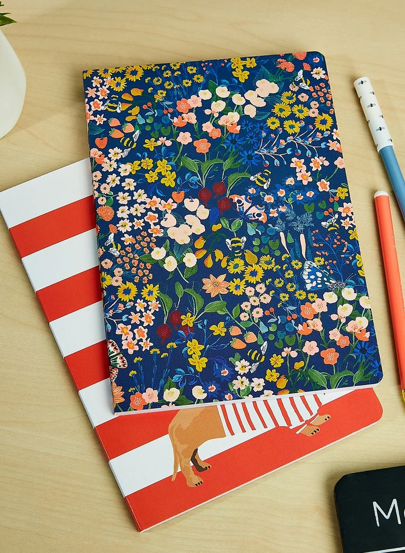 Joules Bright Side Set Of 2 A5 Notebooks