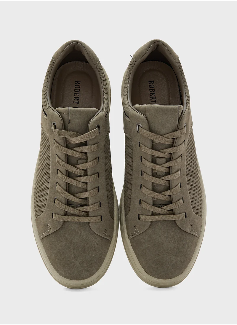 Robert Wood Perforation Details Casual Sneakers