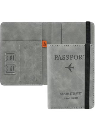 1 passport case wallet case, passport case with RFID shielding, PU leather travel document case, suitable for men's and women's travel accessories (grey) - pzsku/Z97804E3604AC1120ED51Z/45/_/1730859437/2ef3866c-75f7-44bc-9ce8-0663c3546c73