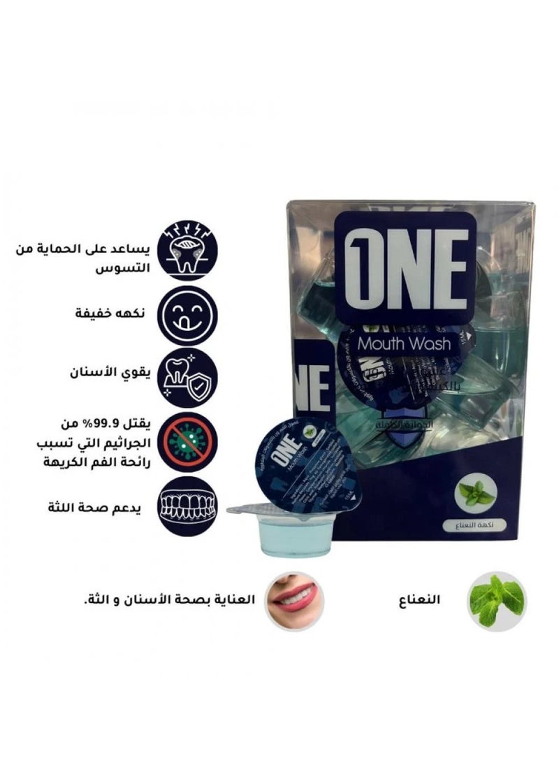 One Pack Of 2 The One Touch Advanced Mint Mouthwash 20 Capsules 15ml  - Image 3