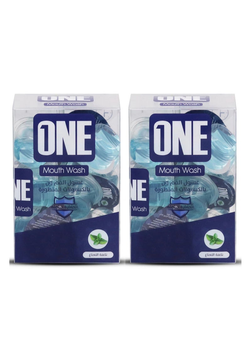 One Pack Of 2 The One Touch Advanced Mint Mouthwash 20 Capsules 15ml  - Image 1