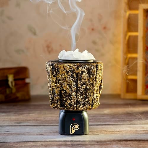 Prathna® Designer Electric Kapoor Dani with Wooden Finish | Camphor Diffuser & Aroma Burner for Pooja, Meditation & Home Fragrance | Plug-in Electric Camphor Vaporizer for Daily Use - Image 3