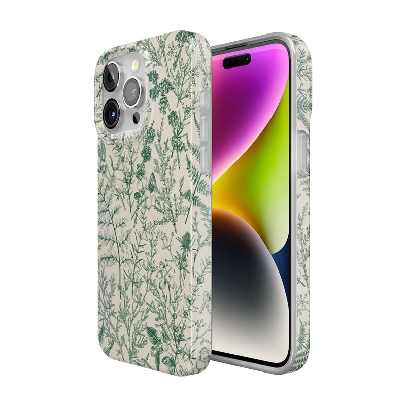 Casely iPhone 15 Pro Case | Sage Garden | Green Floral | Compatible with MagSafe | Classic Ultra Slim Design - Image 2