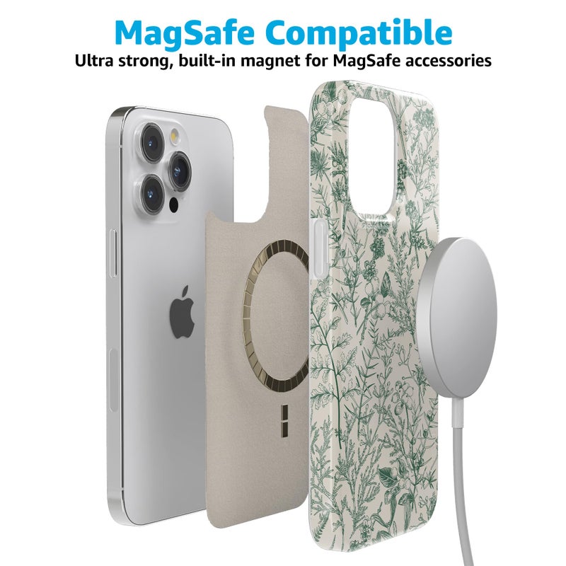 Casely iPhone 15 Pro Case | Sage Garden | Green Floral | Compatible with MagSafe | Classic Ultra Slim Design - Image 5