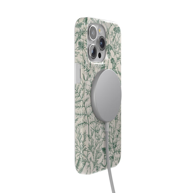 Casely iPhone 15 Pro Case | Sage Garden | Green Floral | Compatible with MagSafe | Classic Ultra Slim Design - Image 4