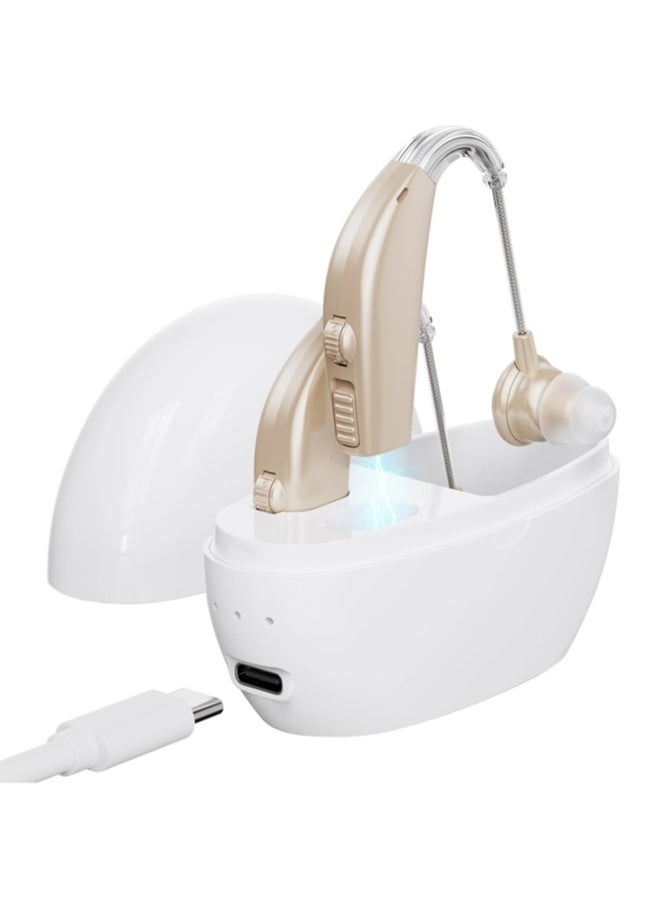 Jccgoo Rechargeable Hearing Aids For Seniors, Sound Amplifier With Noise Canceling Function, Digital Hearing Aid With Charging Case, Simple to Operate and Hear Clear Sound  - Image 1