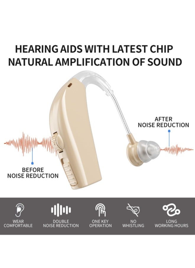 Jccgoo Rechargeable Hearing Aids For Seniors, Sound Amplifier With Noise Canceling Function, Digital Hearing Aid With Charging Case, Simple to Operate and Hear Clear Sound  - Image 3