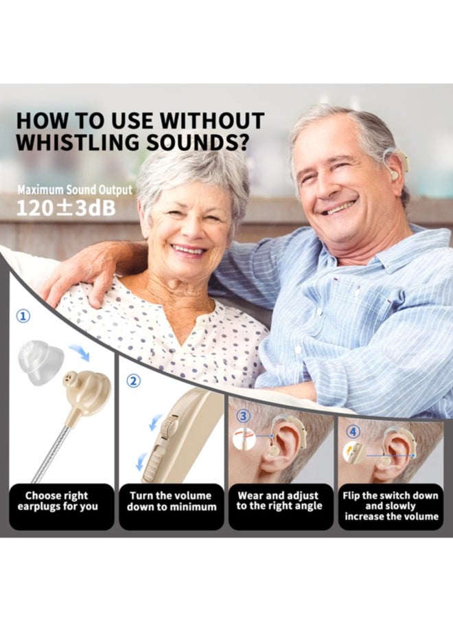 Jccgoo Rechargeable Hearing Aids For Seniors, Sound Amplifier With Noise Canceling Function, Digital Hearing Aid With Charging Case, Simple to Operate and Hear Clear Sound  - Image 5