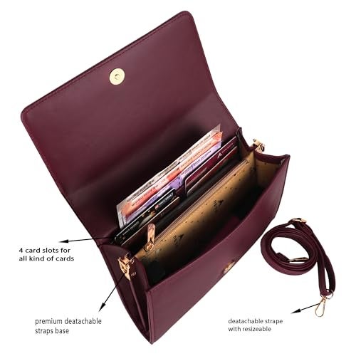 ALSU Women's trendy Sling Bag Maroon | handbag | purse | crossbody bag| deattachable straps |card slots (irf-019mar) - Image 4