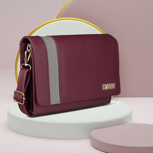 ALSU Women's trendy Sling Bag Maroon | handbag | purse | crossbody bag| deattachable straps |card slots (irf-019mar) - Image 5