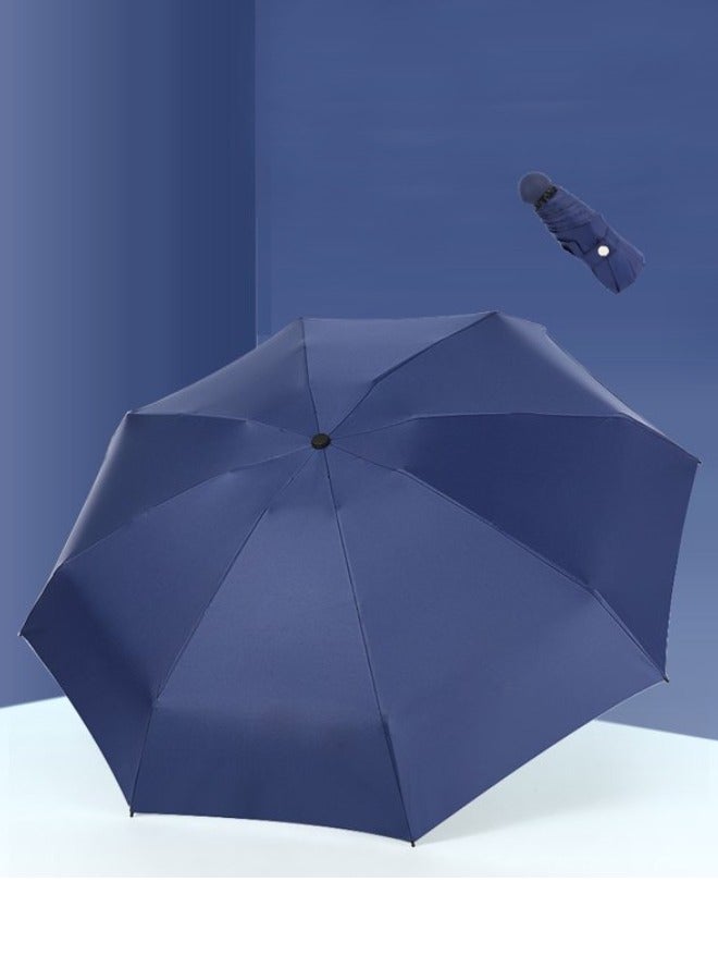 SUNCARE Mini Sun Umbrella with Protective Case, 8 Ribs Compact UV Umbrella for Summer & Sun Protection, Windproof Folding Travel Umbrella Ideal for Men & Women (Navy Blue) - Image 3