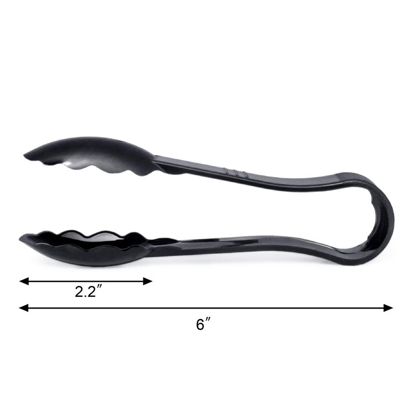 New Star Foodservice 35698 Utility Tong High Heat Plastic, Scalloped, 6 inch, Black, Set of 12 - Image 3