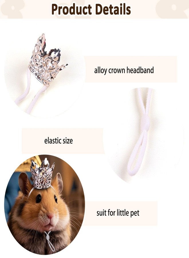 NUOSYI 1PCS Crown Tiara Headband for Cat Dogs Puppy Birds Ducks Chicken Rabbit Hamster Pets Party Birthday Grooming Hair Accessories(Silver, Elastic) - Image 2