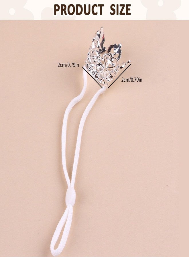 NUOSYI 1PCS Crown Tiara Headband for Cat Dogs Puppy Birds Ducks Chicken Rabbit Hamster Pets Party Birthday Grooming Hair Accessories(Silver, Elastic) - Image 3