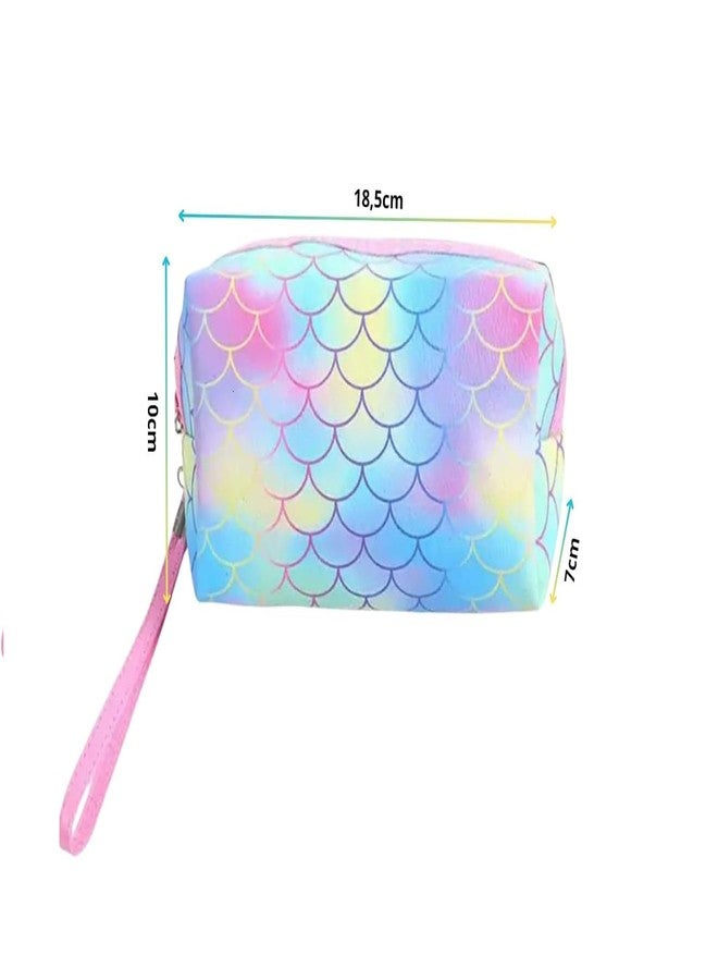 TOOYEP Cute Mermaid Makeup Cosmetic Pouch Organizer Kit for Girls & Women | Multi-Color Travel Organizer for Cosmetics, Stationery, Essentials | Versatile Pouches for Kids, Coin Wallet, & Small Item Storage - Image 5