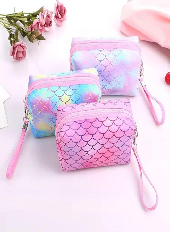 TOOYEP Cute Mermaid Makeup Cosmetic Pouch Organizer Kit for Girls & Women | Multi-Color Travel Organizer for Cosmetics, Stationery, Essentials | Versatile Pouches for Kids, Coin Wallet, & Small Item Storage - Image 2