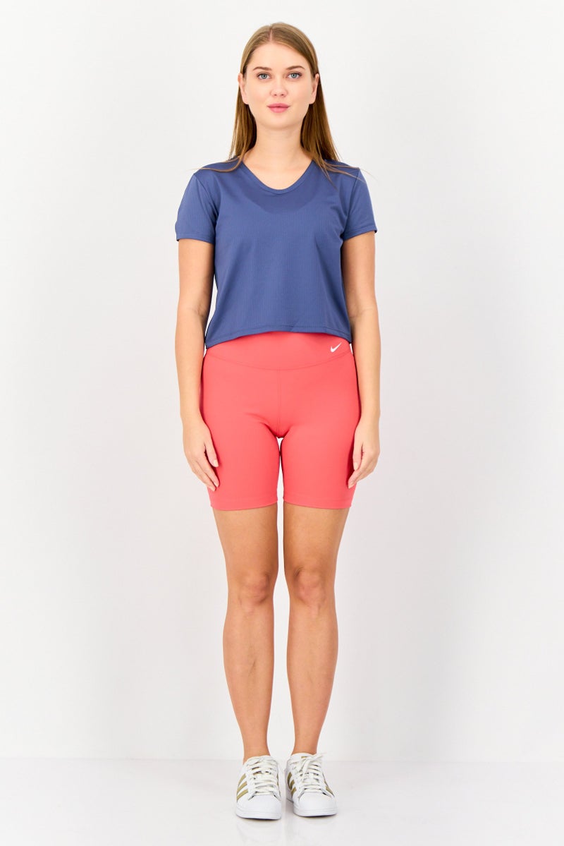 Nike Women Sportswear Fit Short Sleeve Training Top, Slate Blue - Image 4