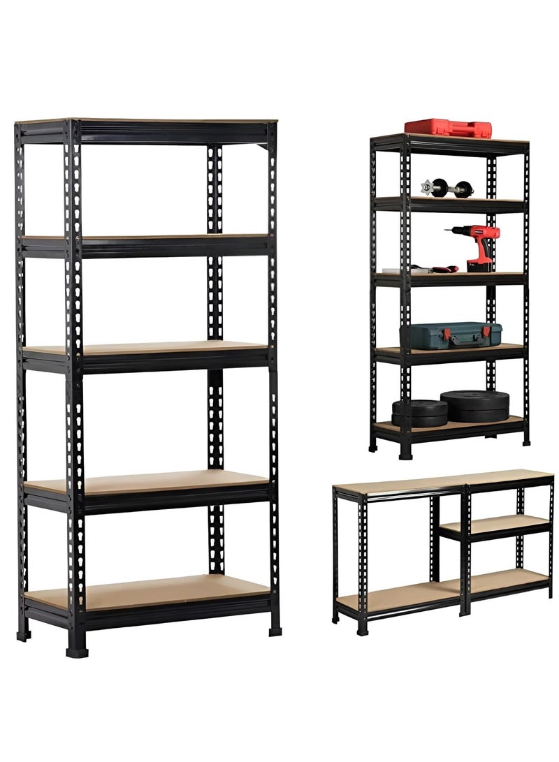 5 Tier Laminated Heavy Duty Garage Storage Adjustable Wide Size Metal Shelving Unit Utility Rack Shelves Organization Multipurpose Shelf - Image 2