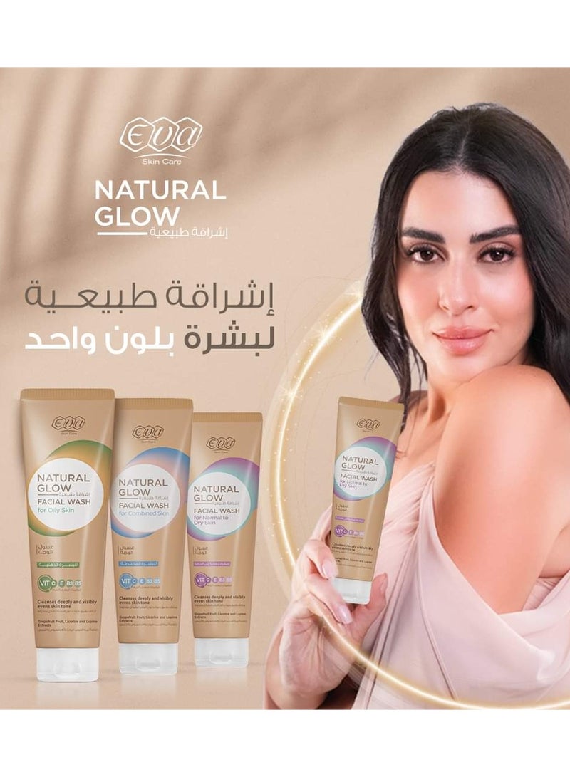 إيفا ناتشورال جلو غسول الوجه للبشرة المختلطة 100 مل - Image 3