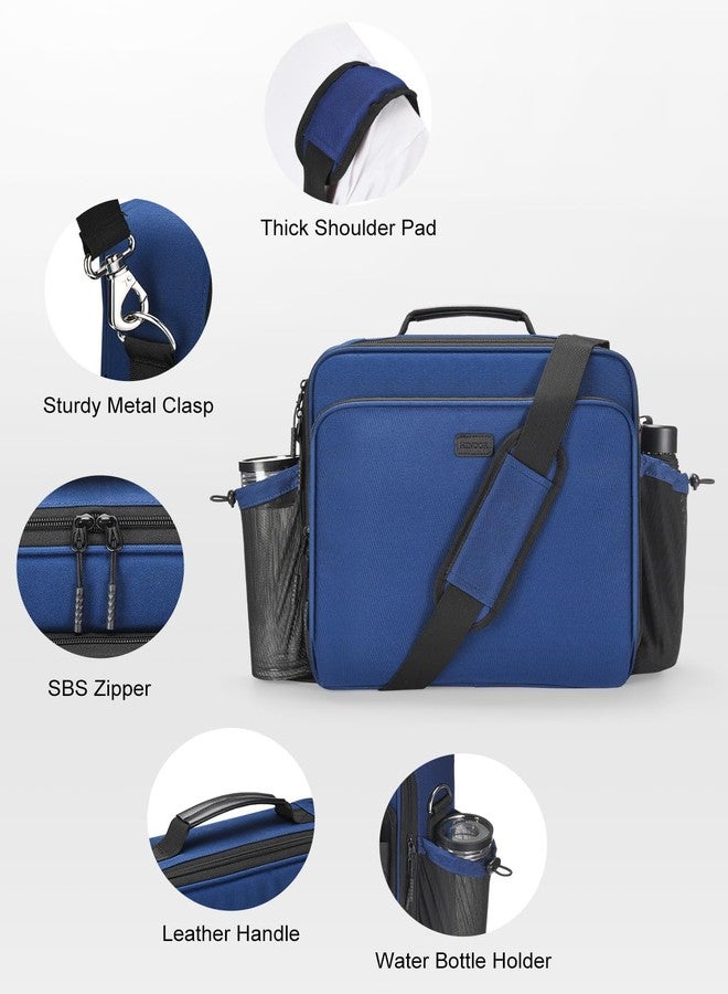 HINOOR 3 Inch 3-Ring Zipper Binder with Water Bottle Holder, D-Ring Zip Up Binder with Shoulder Strap, 700 Sheet Capacity, Compatible with 13" MacBook/Tablet, for School, Office (Dark Blue) - Image 4