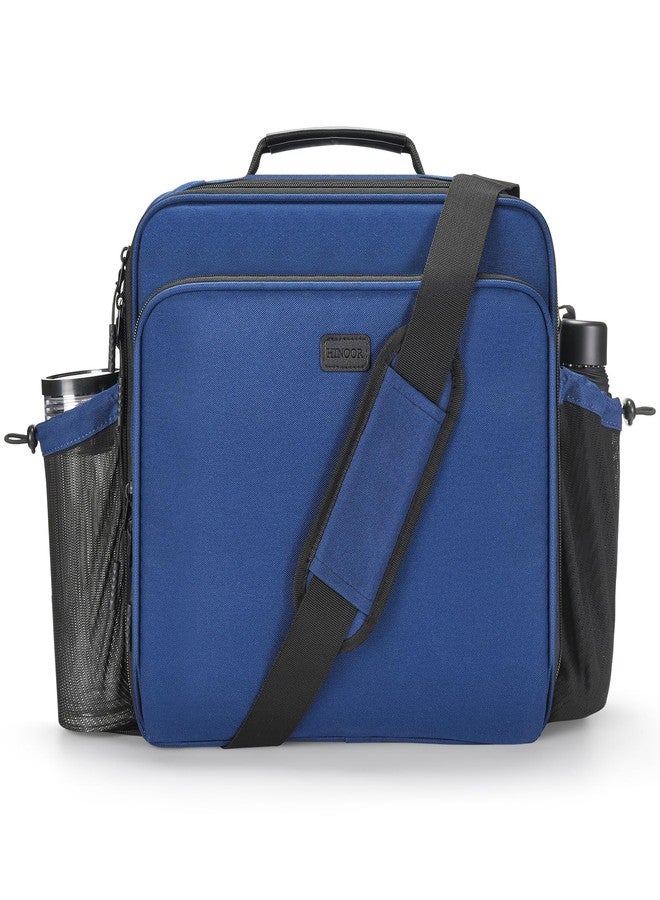 HINOOR 3 Inch 3-Ring Zipper Binder with Water Bottle Holder, D-Ring Zip Up Binder with Shoulder Strap, 700 Sheet Capacity, Compatible with 13" MacBook/Tablet, for School, Office (Dark Blue) - Image 1