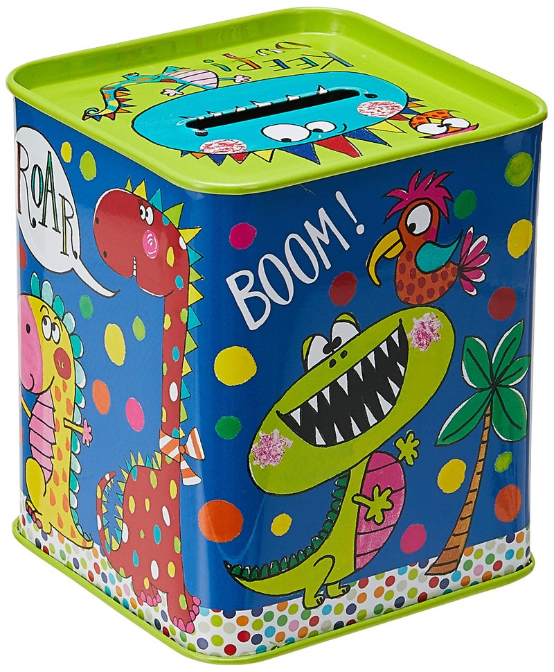 Rachel Ellen  Tirelire  Bleu Fonc dinosaures