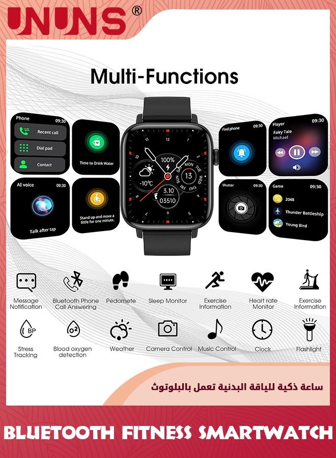 UNUNS New Upgraded Smart Watch,Smartwatches For Android iOS,2.01"Fitness Tracker Bluetooth Call-Answer/Make,Waterproof Sport Watch With Heart Rate/Sleep Monitor,59+Sport Modes,Smartwatches For Men Women  - Image 2
