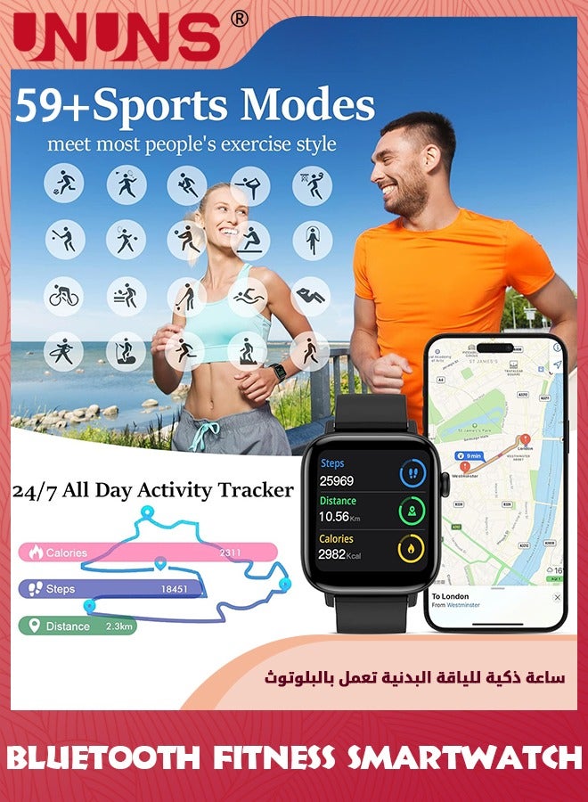 UNUNS New Upgraded Smart Watch,Smartwatches For Android iOS,2.01"Fitness Tracker Bluetooth Call-Answer/Make,Waterproof Sport Watch With Heart Rate/Sleep Monitor,59+Sport Modes,Smartwatches For Men Women  - Image 4