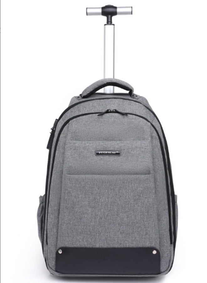 JCB CHIC حقيبة سفر، حقيبة كمبيوتر محمول بعجلات خفيفة الوزن 2 في 1 متعددة الاستخدامات، حقيبة كمبيوتر محمول بعجلات مقاومة للماء مقاس 18 بوصة، حقيبة دوارة للأعمال/السفر/المدرسة/الرجال/النساء - Image 1