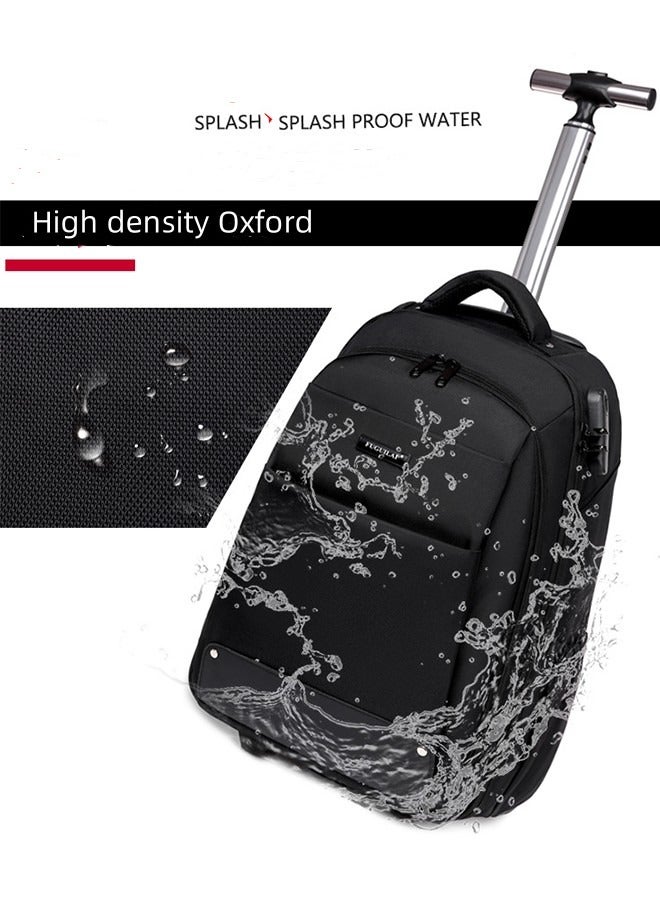 JCB CHIC حقيبة سفر، حقيبة كمبيوتر محمول بعجلات خفيفة الوزن 2 في 1 متعددة الاستخدامات، حقيبة كمبيوتر محمول بعجلات مقاومة للماء مقاس 18 بوصة، حقيبة دوارة للأعمال/السفر/المدرسة/الرجال/النساء - Image 5