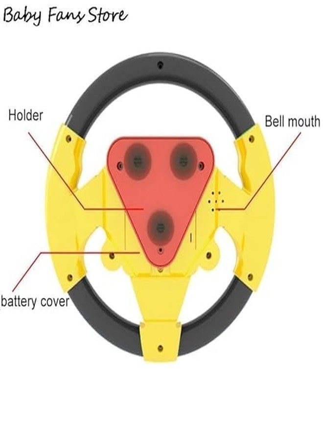 ADEMNEX Premium Kids Driving Steering Wheel Funny Interactive Driving Wheel with Music (YELLOW) - Image 5
