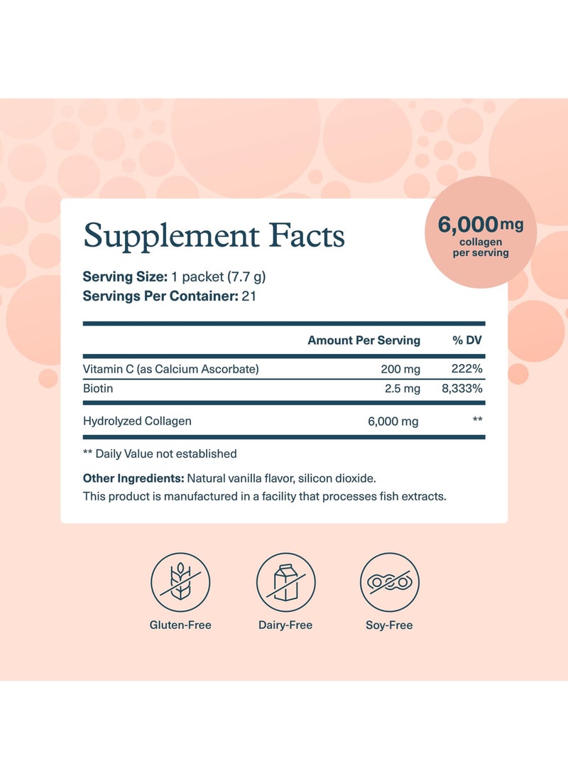 youtheory - Collagen Powder Vanilla Skin Hair And Nail Formula 21 Packets - Image 1