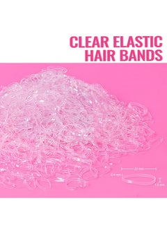 TsMADDTs Clear Small Rubber Elastics With Hair Loop Styling Tool Set1000Pcs Rubber Hair Ties 2Pcs French Braid Tool Loop 1Pcs Rat Tail Combs For Braiding Stylingpink  - Image 2