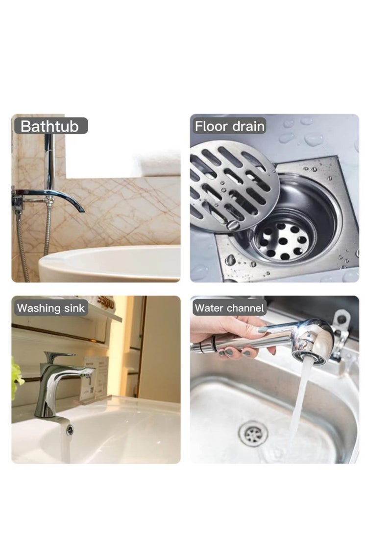 SOLARAE Shower Drain Hair Catcher, 4 Pcs Kitchen Sink Strainer, Hair Strainer Shower Mesh Sticker, Drain Grill Cover, Bath Hair Catcher, Strainer for Kitchen, Bathroom, Shower Tub - Image 4