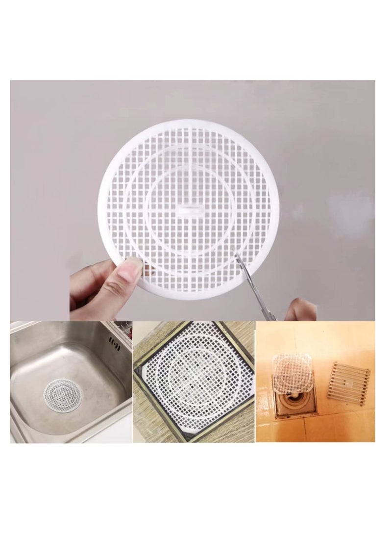 SOLARAE Shower Drain Hair Catcher, 4 Pcs Kitchen Sink Strainer, Hair Strainer Shower Mesh Sticker, Drain Grill Cover, Bath Hair Catcher, Strainer for Kitchen, Bathroom, Shower Tub - Image 2